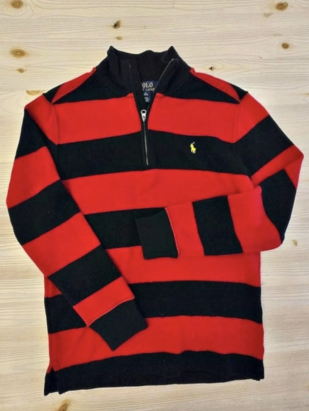 Polo Ralph Lauren Boys Striped Quarter-Zip Sweater